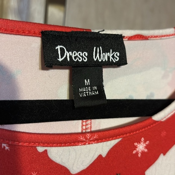 Santa Print Red Dress - Picture 3 of 6